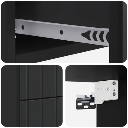 Mobiletto da notte a muro 2 pcs Nero 33 x 34,5 x 43 cm | homemem39