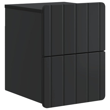 Mobiletto da notte a muro 2 pz Nero 33 x 34,5 x 43 cm