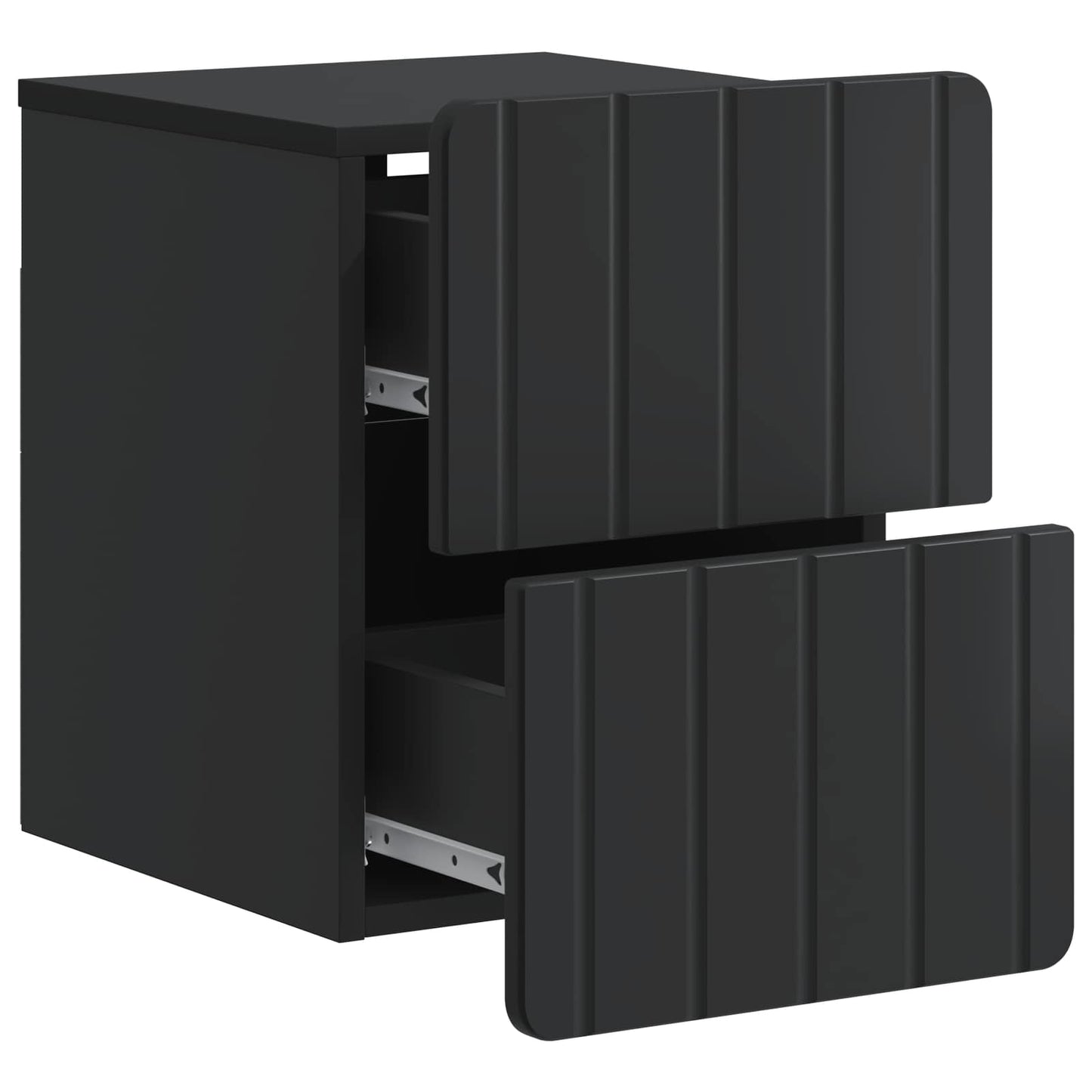 Mobiletto da notte a muro 2 pcs Nero 33 x 34,5 x 43 cm | homemem39