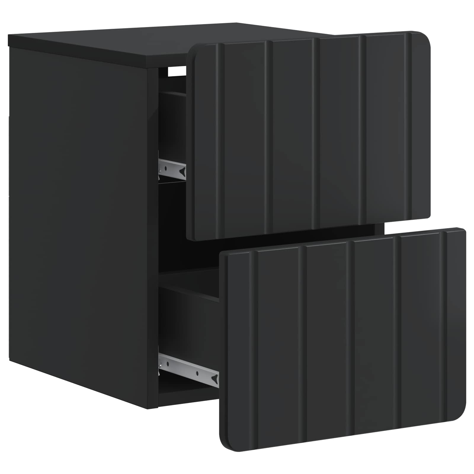 Mobiletto da notte a muro 2 pcs Nero 33 x 34,5 x 43 cm | homemem39