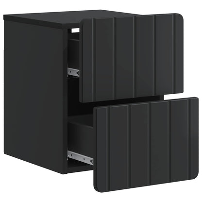 Mobiletto da notte a muro 2 pcs Nero 33 x 34,5 x 43 cm | homemem39