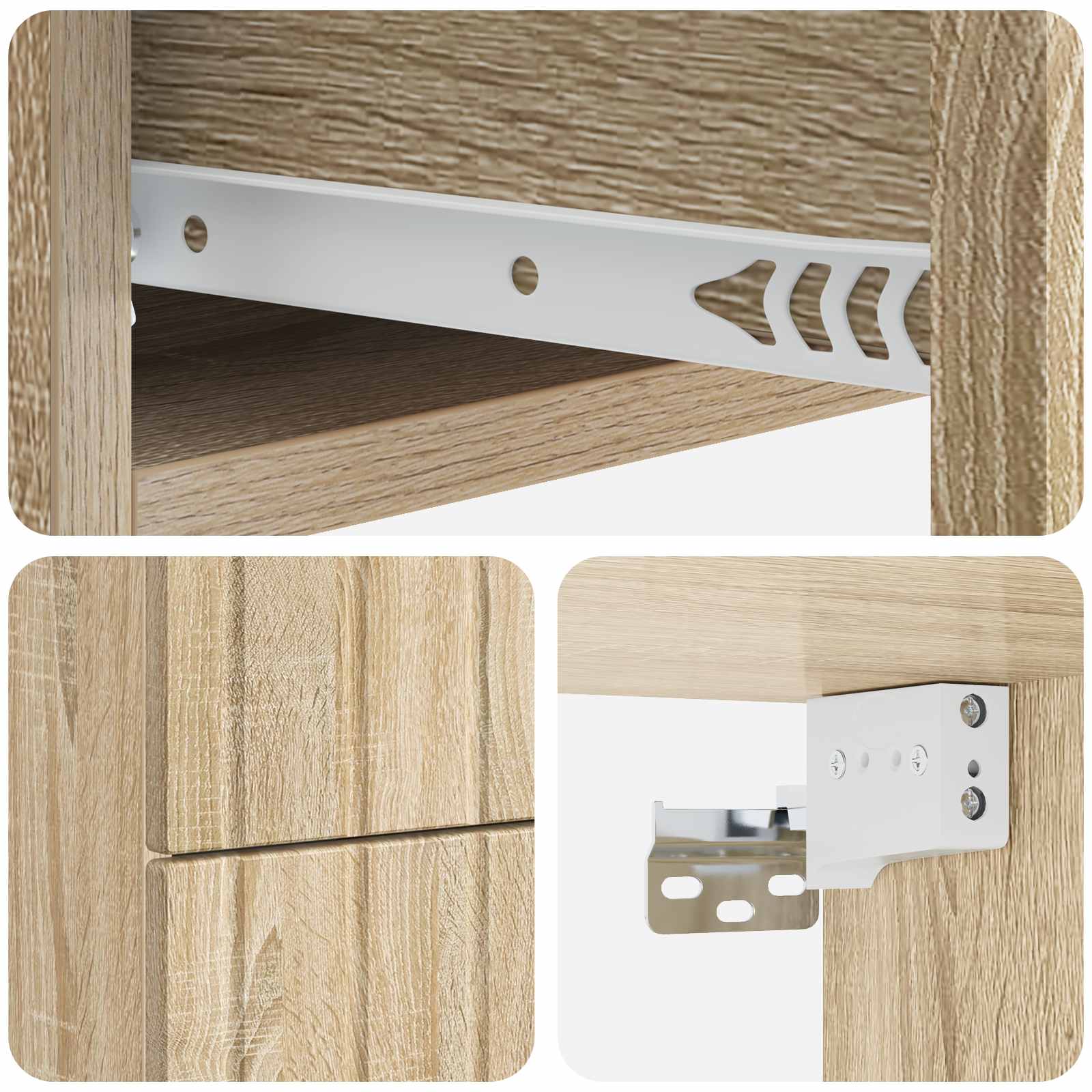 Mobiletto da notte a muro Rovere Sonoma 33 x 34,5 x 43 cm | homemem39
