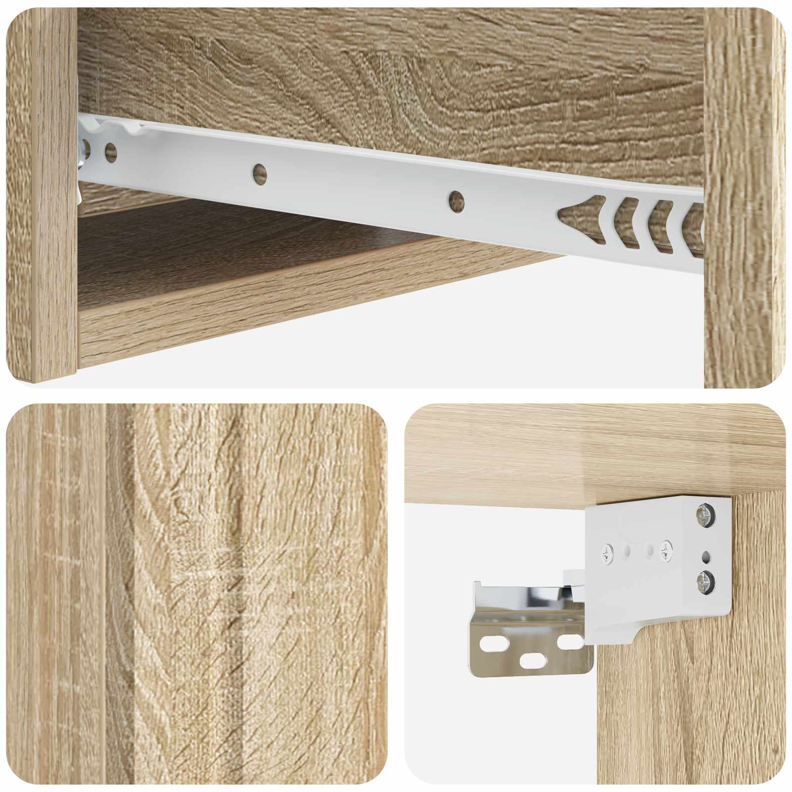 Tavolino da Parete Laterale Rovere Sonoma 59 x 34,5 x 17 cm | homemem39
