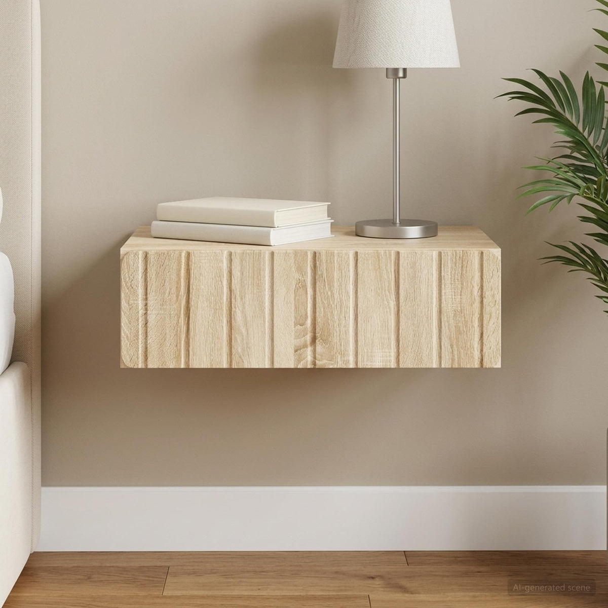 Tavolino da Parete Laterale Rovere Sonoma 59 x 34,5 x 17 cm - homemem39
