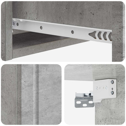 Tavolino da Parete Laterale Grigio Cemento 59 x 34,5 x 17 cm