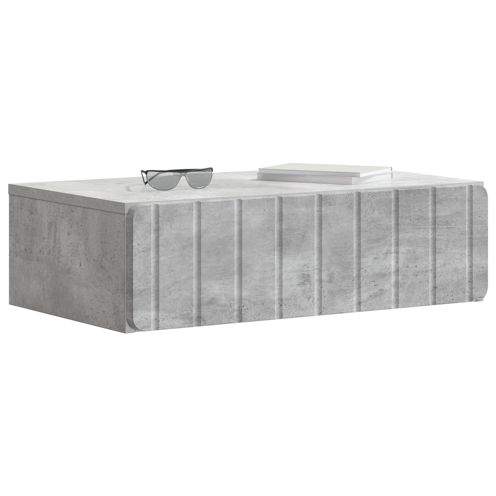 Tavolino da Parete Laterale Grigio Cemento 59 x 34,5 x 17 cm | homemem39