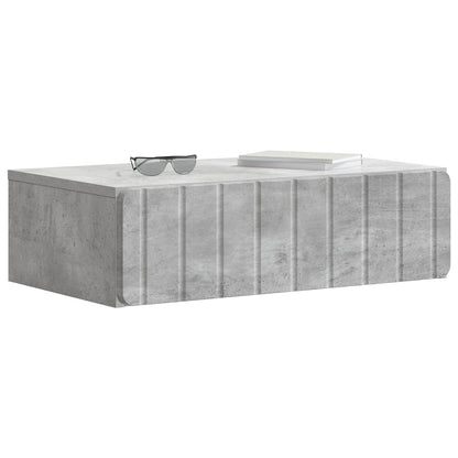 Tavolino da Parete Laterale Grigio Cemento 59 x 34,5 x 17 cm