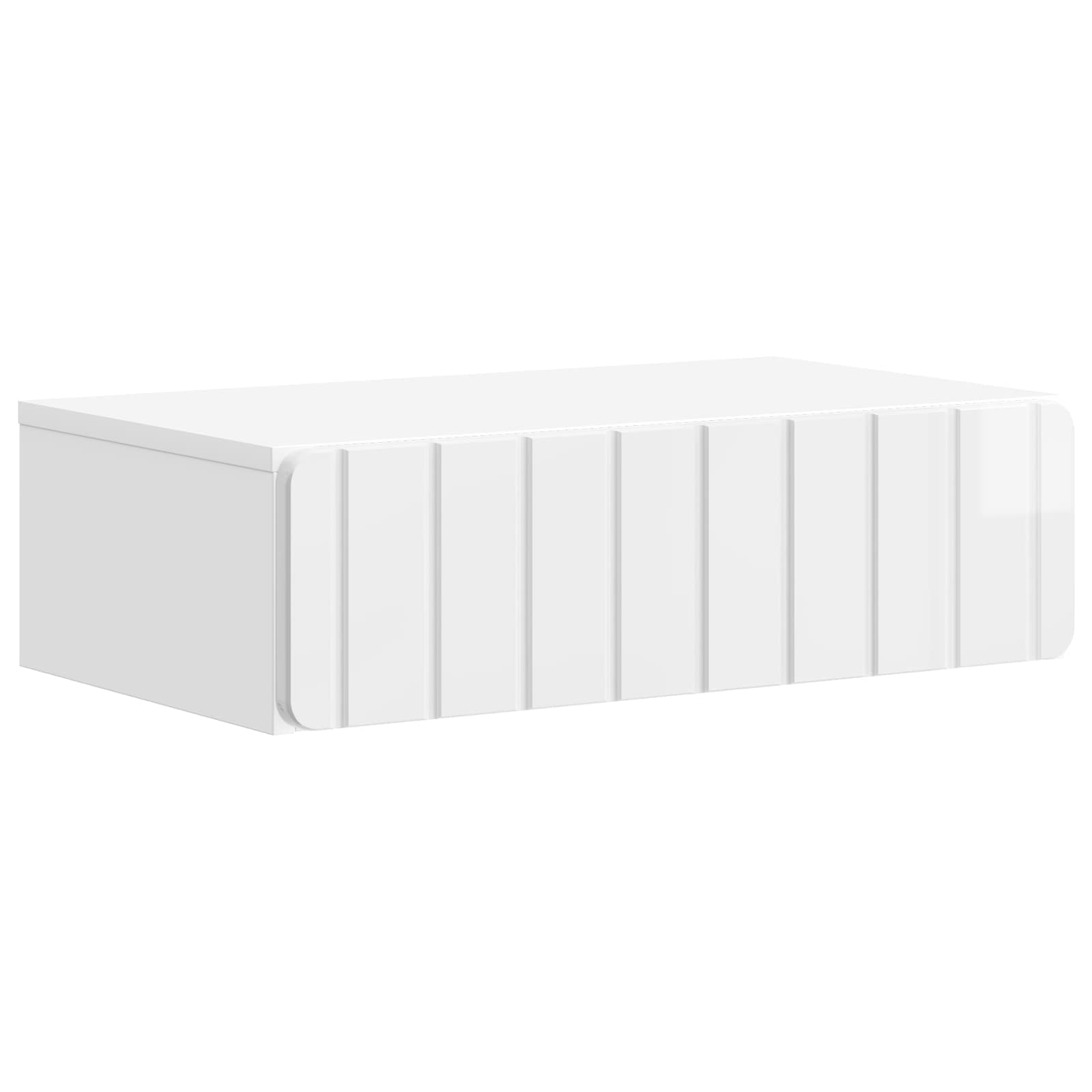 Tavolino da Parete Laterale Bianco Lucido 59 x 34,5 x 17 cm | homemem39