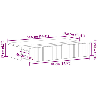 Tavolino da Parete Laterale Bianco 87,5 x 34,5 x 17 cm | homemem39