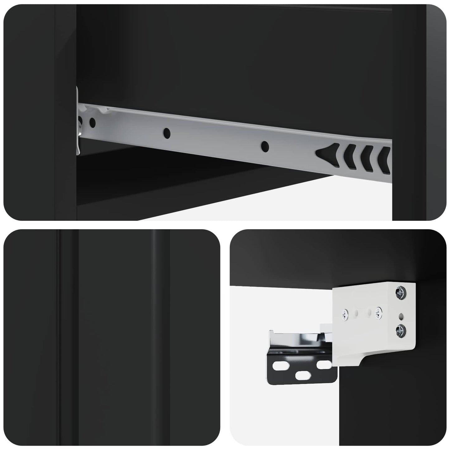 Tavolino da Parete Laterale Nero 87,5 x 34,5 x 17 cm