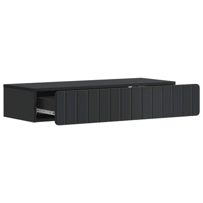 Tavolino da Parete Laterale Nero 87,5 x 34,5 x 17 cm