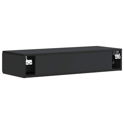 Tavolino da Parete Laterale Nero 87,5 x 34,5 x 17 cm | homemem39