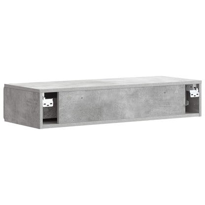 Tavolino da Parete Laterale Grigio Cemento 87,5 x 34,5 x 17 cm | homemem39