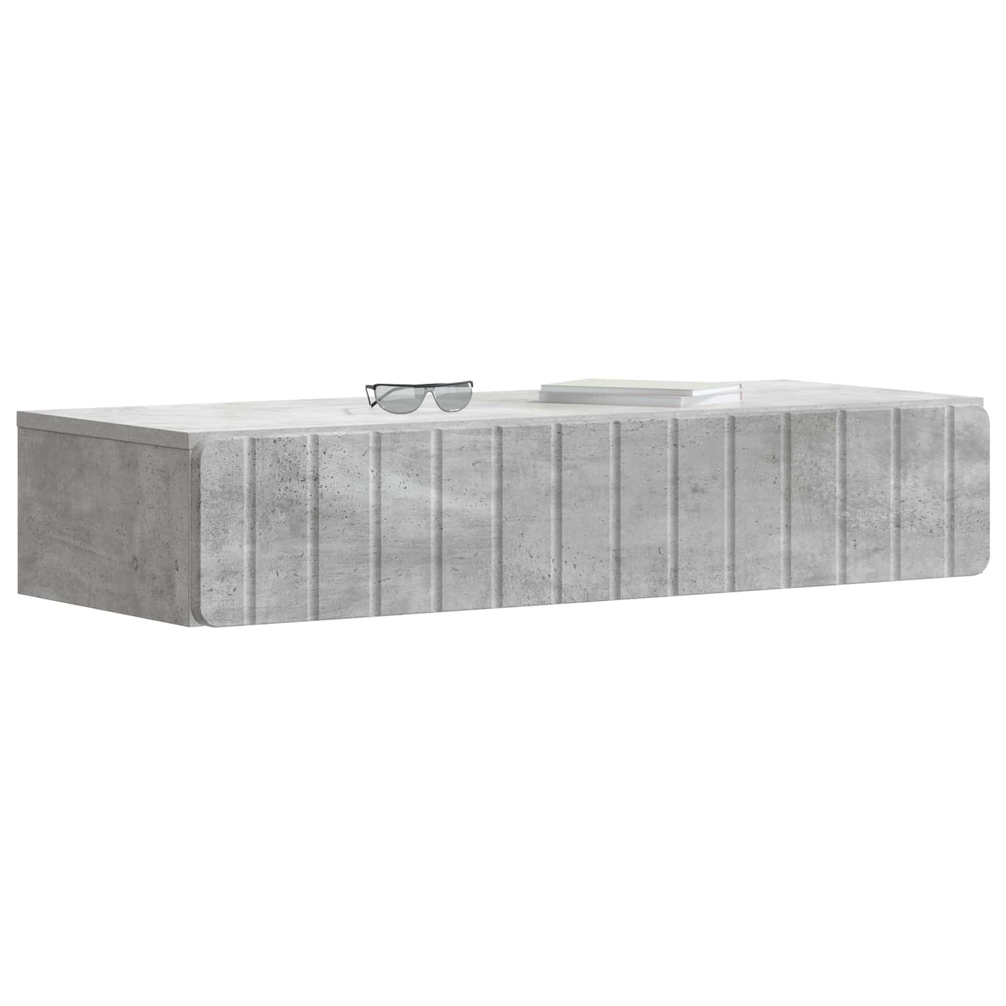 Tavolino da Parete Laterale Grigio Cemento 87,5 x 34,5 x 17 cm | homemem39