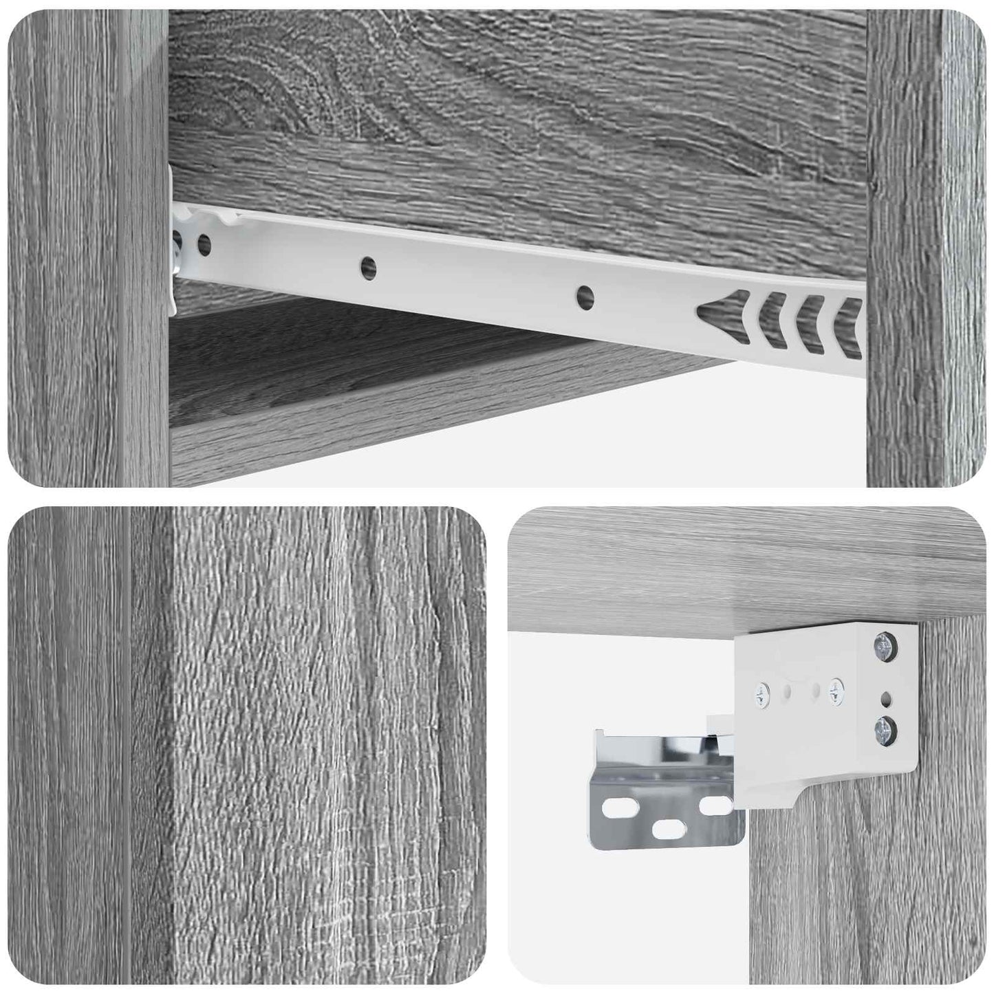 Tavolino da Parete Laterale Grigio Sonoma 87,5 x 34,5 x 17 cm | homemem39
