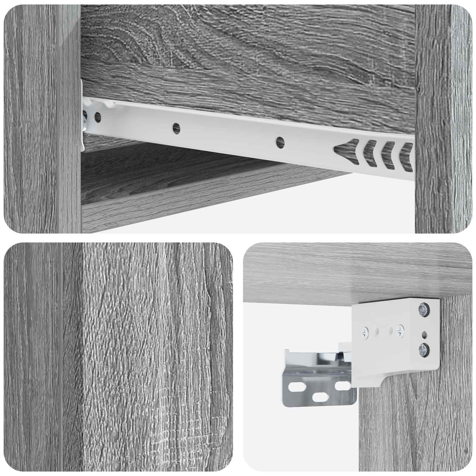 Tavolino da Parete Laterale Grigio Sonoma 87,5 x 34,5 x 17 cm | homemem39