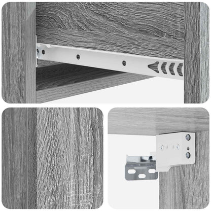 Tavolino da Parete Laterale Grigio Sonoma 87,5 x 34,5 x 17 cm | homemem39
