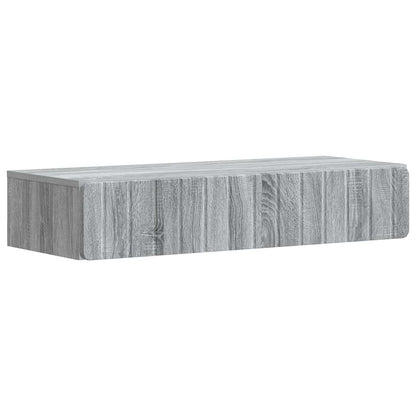 Tavolino da Parete Laterale Grigio Sonoma 87,5 x 34,5 x 17 cm