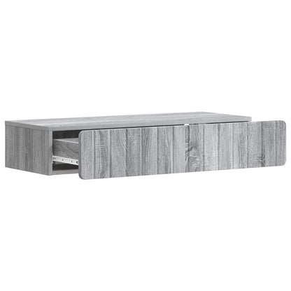 Tavolino da Parete Laterale Grigio Sonoma 87,5 x 34,5 x 17 cm | homemem39