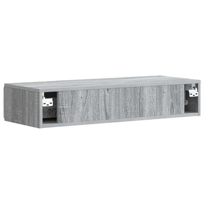 Tavolino da Parete Laterale Grigio Sonoma 87,5 x 34,5 x 17 cm | homemem39