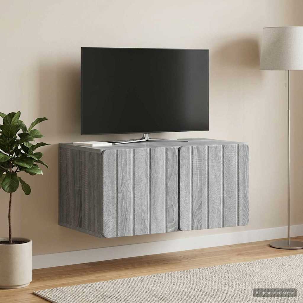 Mobile Porta TV da Muro 59,5 x 41 x 30 cm Sonoma grigio