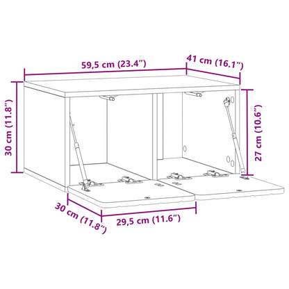 Mobile Porta TV da Muro Grigio Sonoma 59,5 x 41 x 30 cm | homemem39