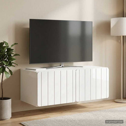 Mobile Porta TV da Muro 78,5 x 41 x 30 cm Bianco Lucido