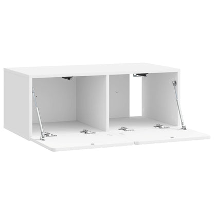 Mobile Porta TV da Muro Bianco Lucido 78,5 x 41 x 30 cm | homemem39