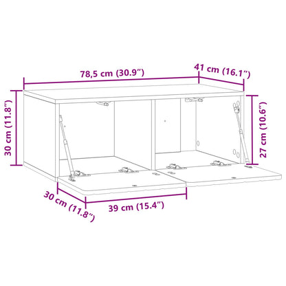 Mobile Porta TV da Muro Grigio Sonoma 78,5 x 41 x 30 cm | homemem39