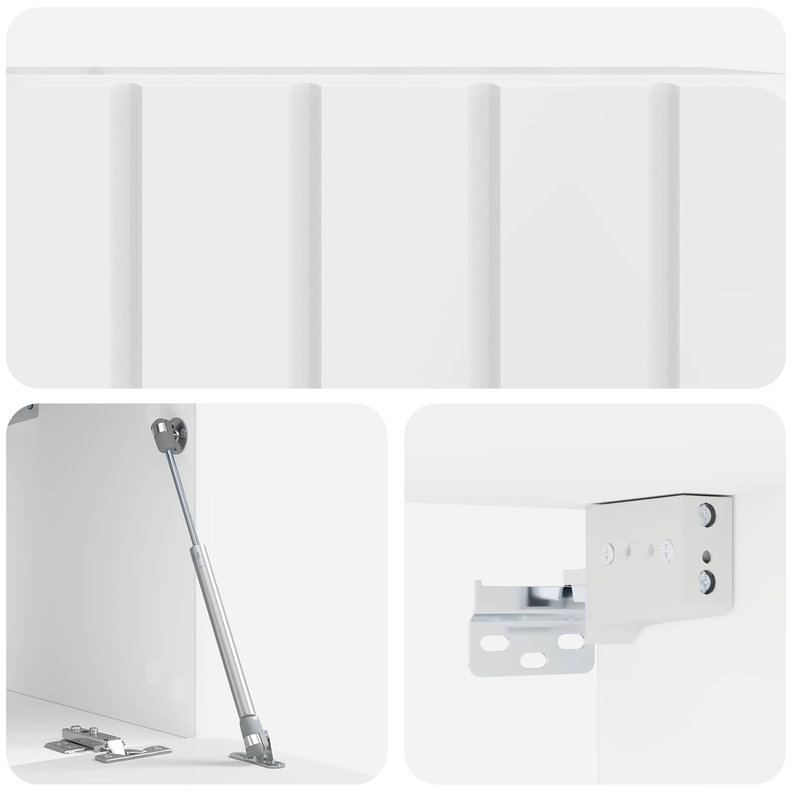Mobile Porta TV da Muro Bianco Lucido 59,5 x 31 x 30 cm | homemem39