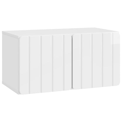 Mobile Porta TV da Muro Bianco Lucido 59,5 x 31 x 30 cm