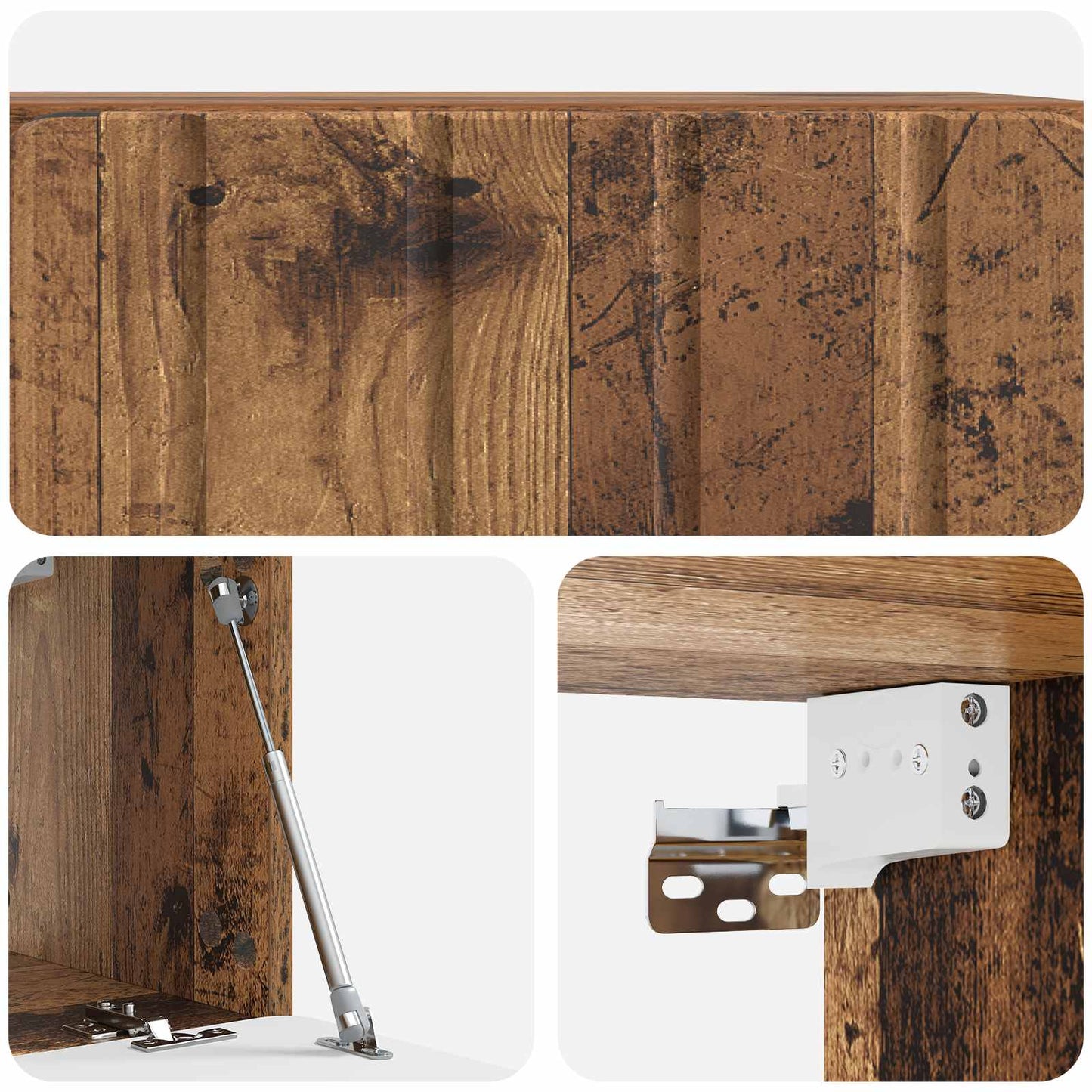 Mobile Porta TV da Muro 59,5 x 31 x 30 cm Legno antico