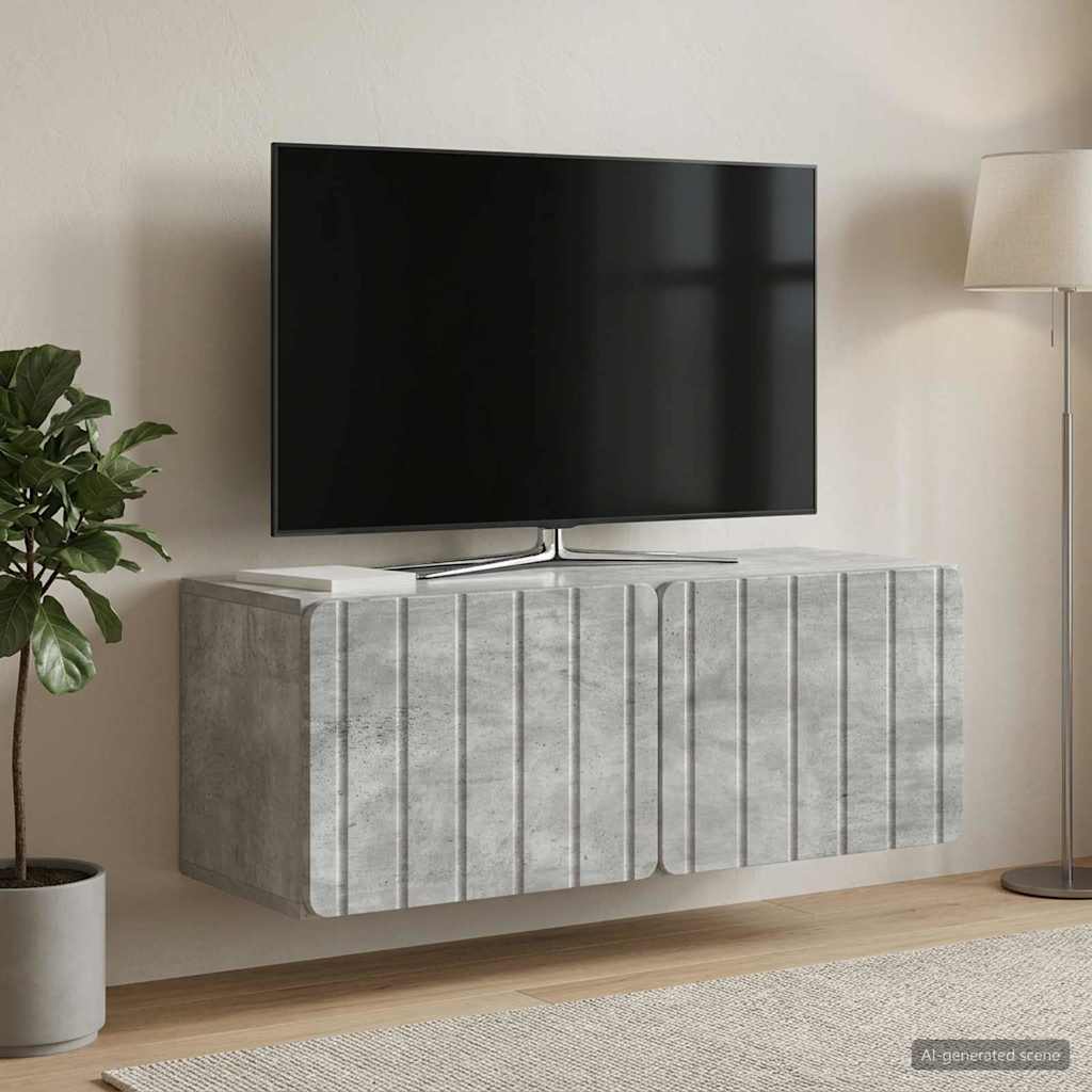 Mobile Porta TV da Muro 78,5 x 31 x 30 cm Grigio Cemento