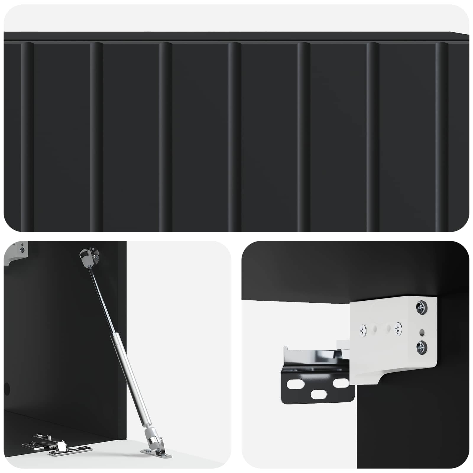 Mobile Porta TV da Muro Montaggio a parete Nero 98 x 31 x 30 cm | homemem39