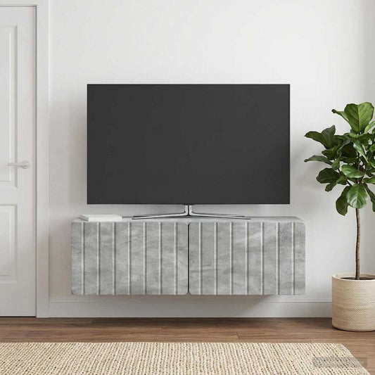 Mobile Porta TV da Muro 98 x 31 x 30 cm Grigio Cemento