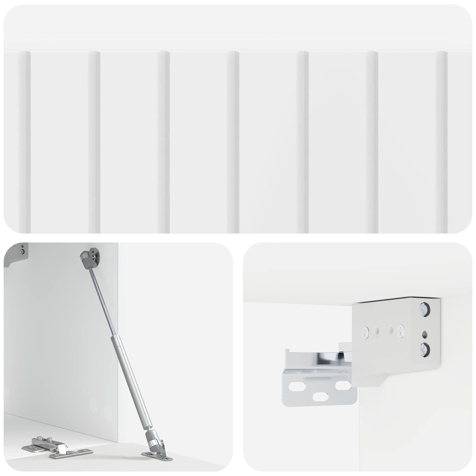 Mobile Porta TV da Muro Bianco Lucido 98 x 31 x 30 cm | homemem39