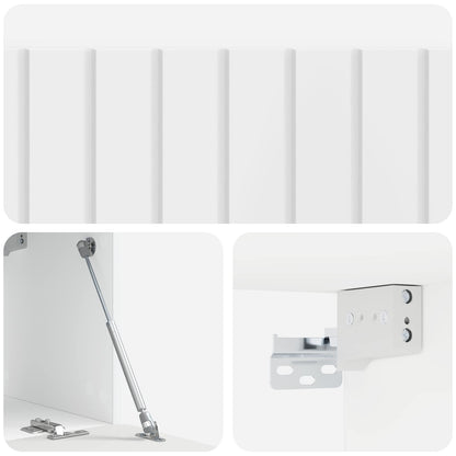 Mobile Porta TV da Muro Bianco Lucido 98 x 31 x 30 cm | homemem39
