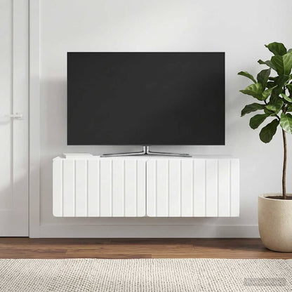 Mobile Porta TV da Muro 98 x 31 x 30 cm Bianco Lucido