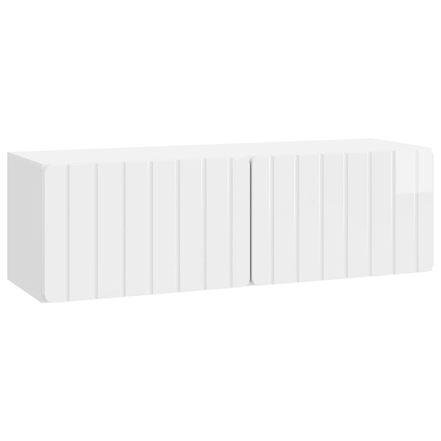 Mobile Porta TV da Muro Bianco Lucido 98 x 31 x 30 cm | homemem39