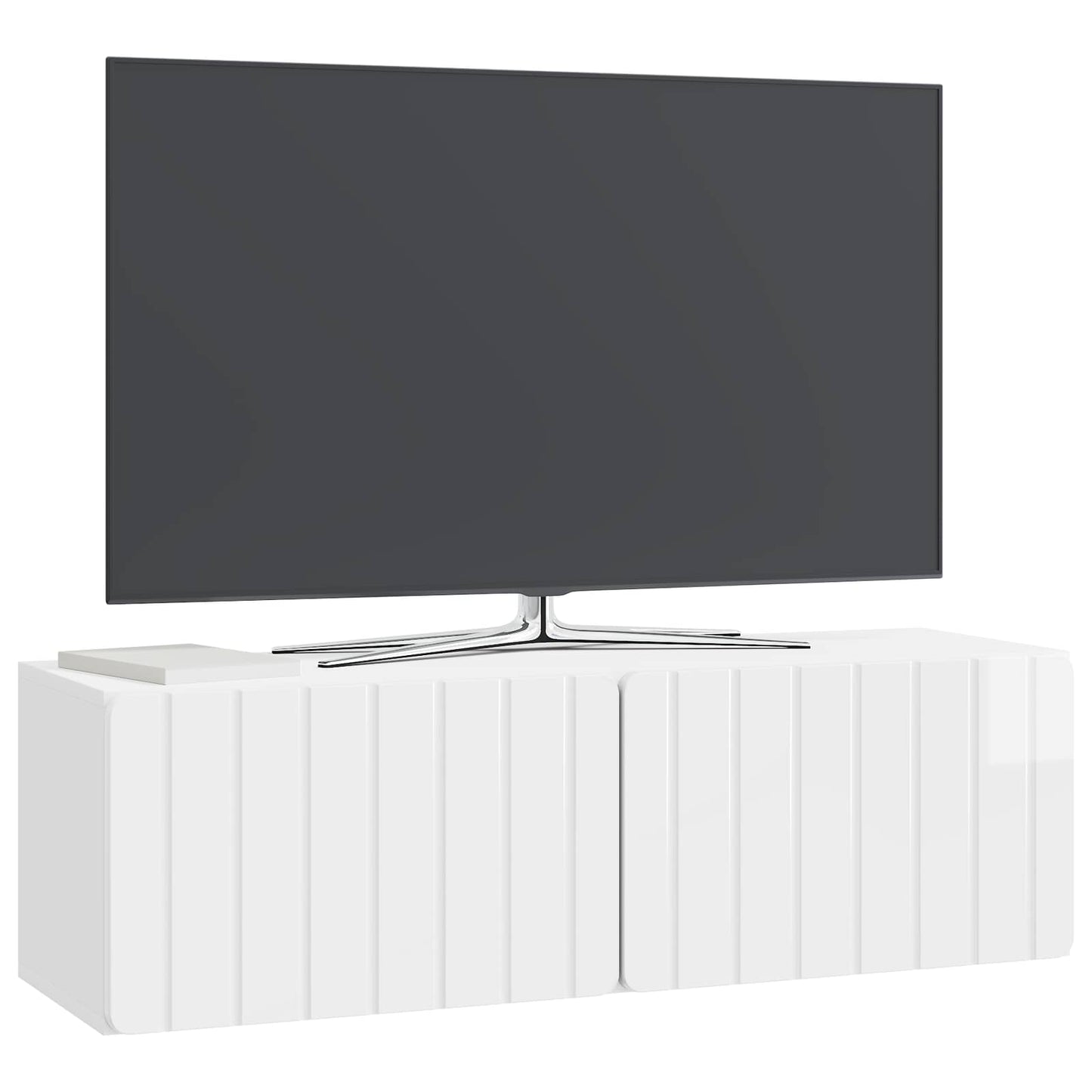 Mobile Porta TV da Muro Bianco Lucido 98 x 31 x 30 cm | homemem39