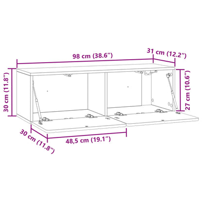 Mobile Porta TV da Muro Rovere Fumo 98 x 31 x 30 cm | homemem39