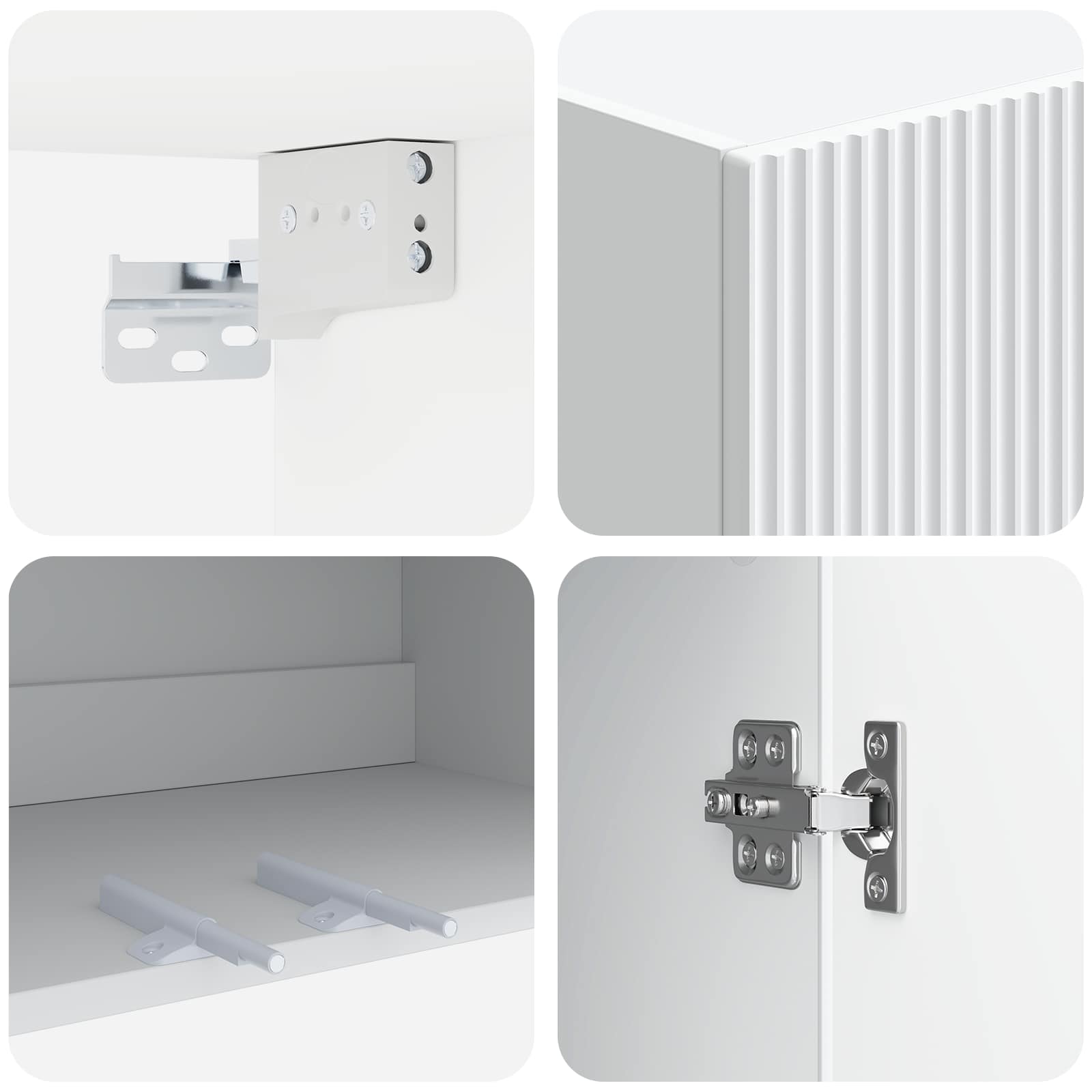 Mobiletto a muro Bianco 66 x 34,5 x 90 cm Legno ingegnerizzato | homemem39