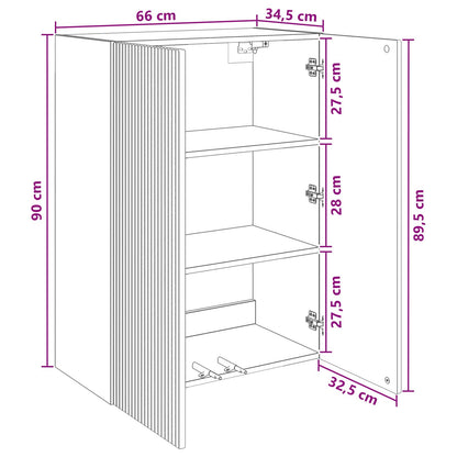 Mobiletto a muro Bianco 66 x 34,5 x 90 cm Legno ingegnerizzato | homemem39