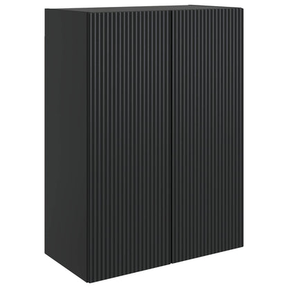 Mobiletto a muro Nero 66 x 34,5 x 90 cm Legno ingegnerizzato | homemem39