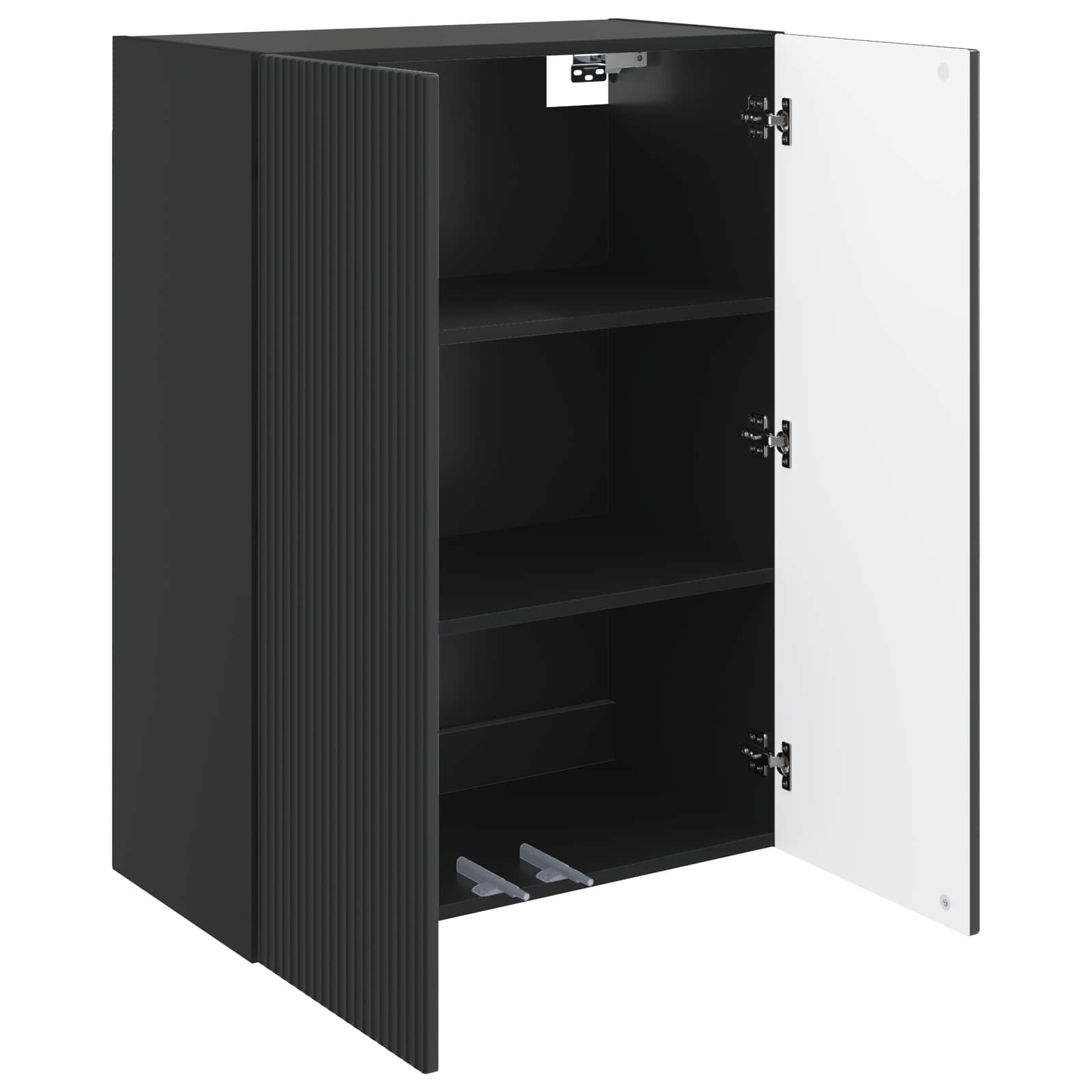 Mobiletto a muro Nero 66 x 34,5 x 90 cm Legno ingegnerizzato | homemem39