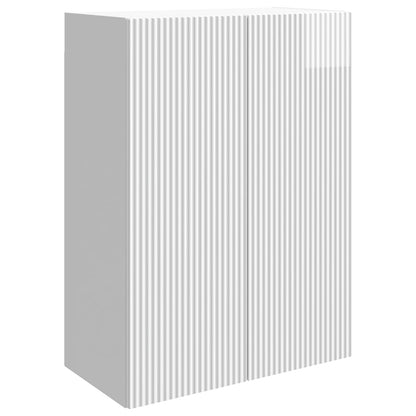 Mobiletto a muro Bianco Lucido 66 x 34,5 x 90 cm
