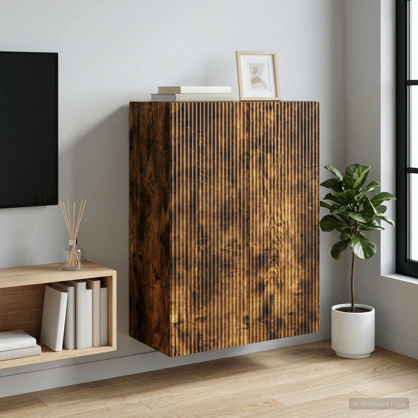 Mobiletto a muro Rovere Fumo 66 x 34,5 x 90 cm | homemem39