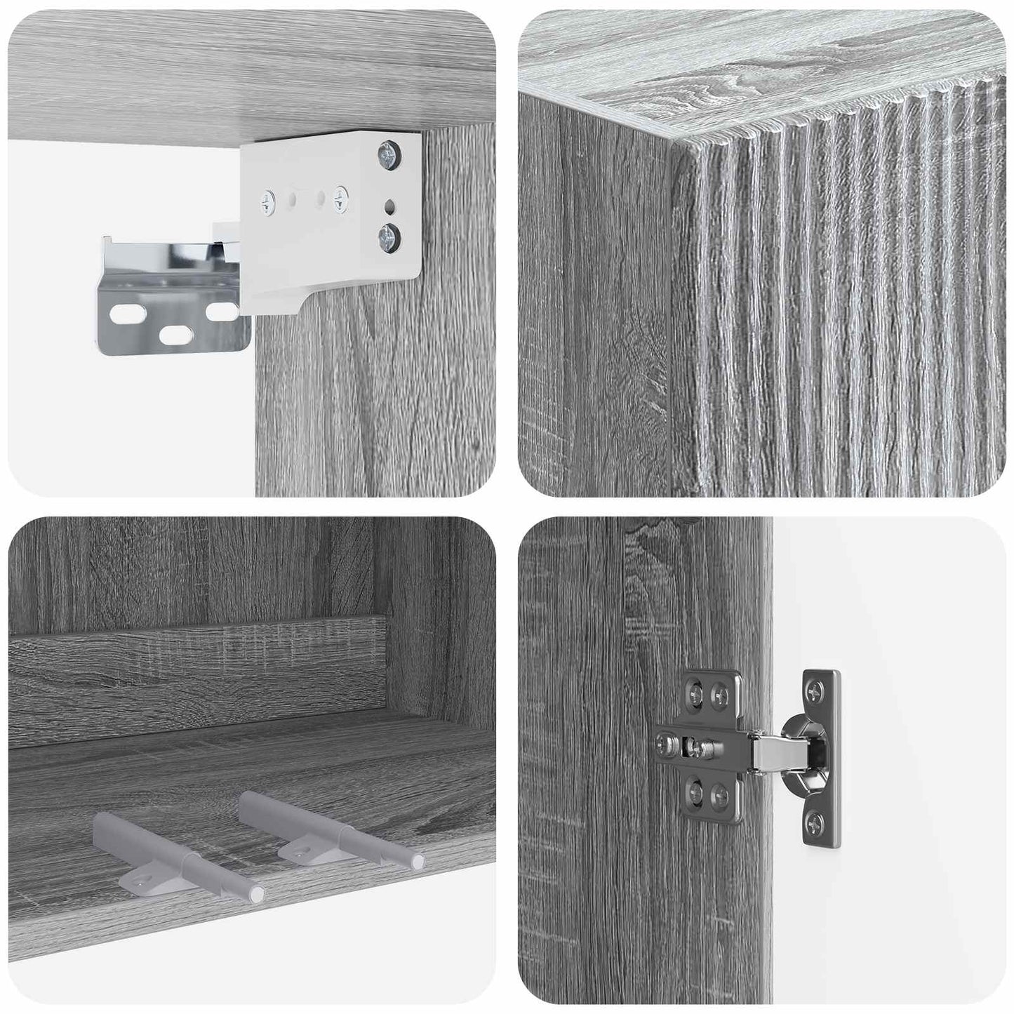 Mobiletto a muro Sonoma grigio 66 x 34,5 x 90 cm | homemem39