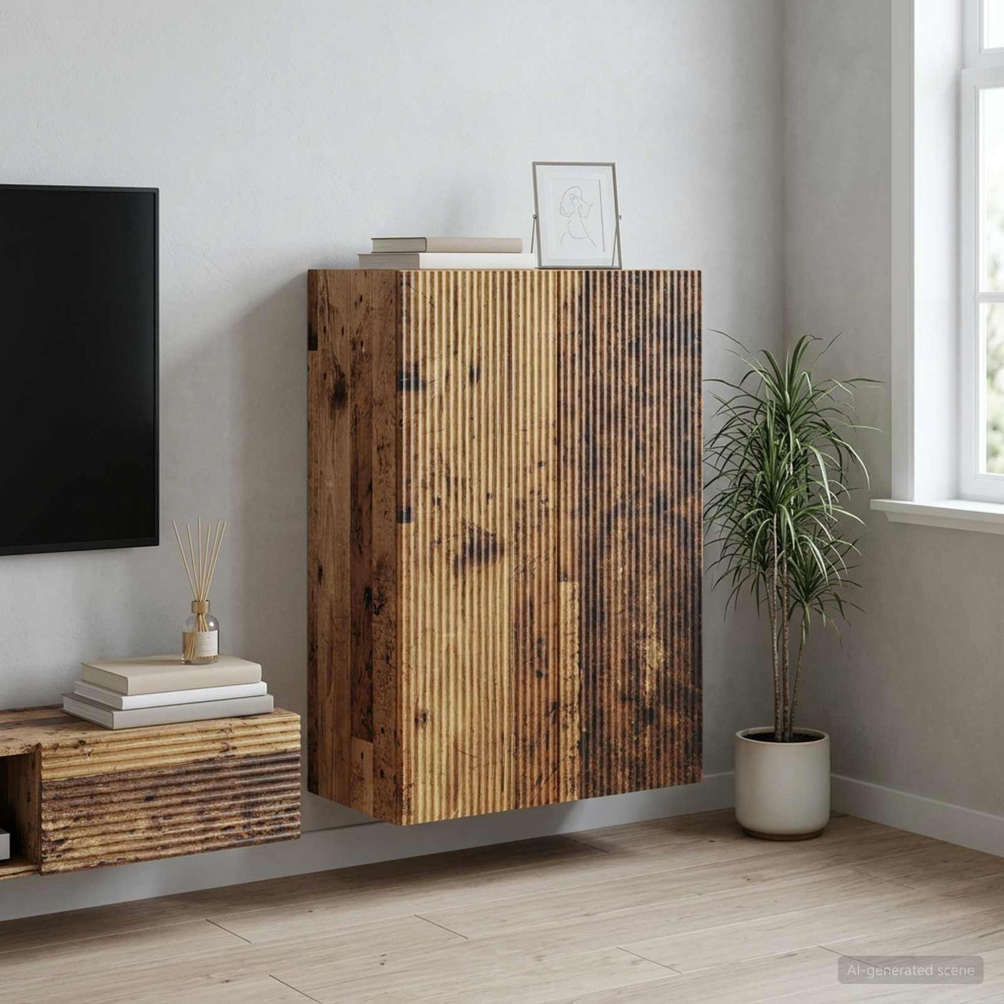 Mobiletto a muro Legno antico 66 x 34,5 x 90 cm | homemem39