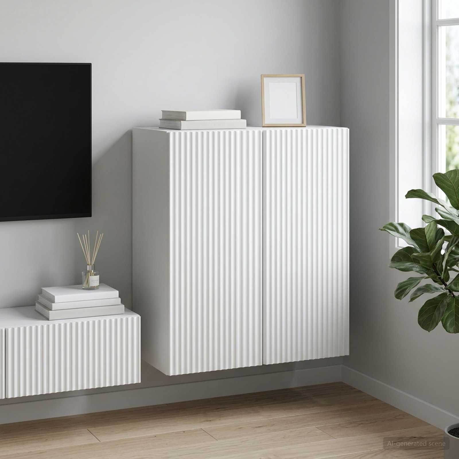 Mobiletto a muro 59 x 31 x 60 cm Legno ingegnerizzato Bianco | homemem39